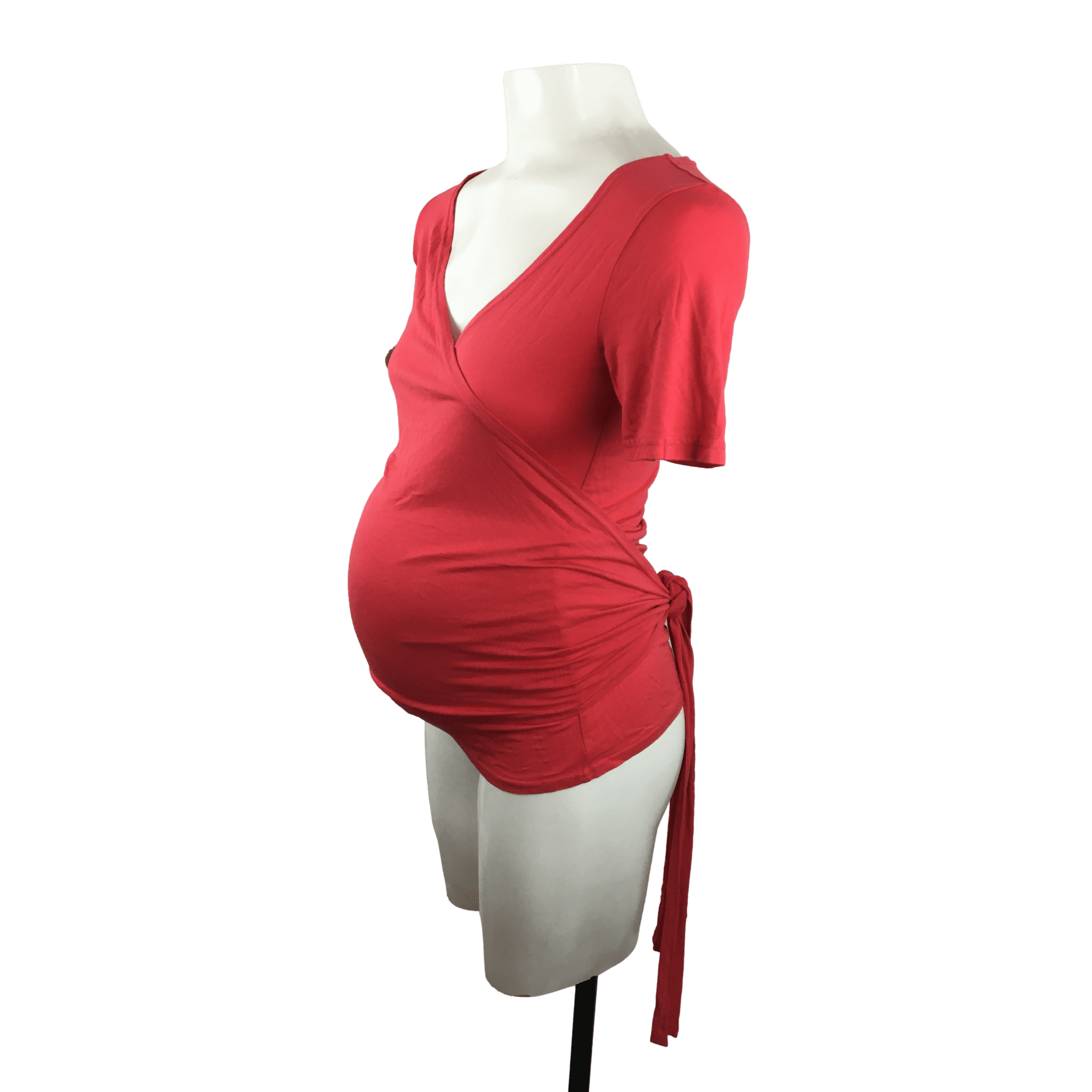 Size S Red Wrap Maternity Top - Meamama