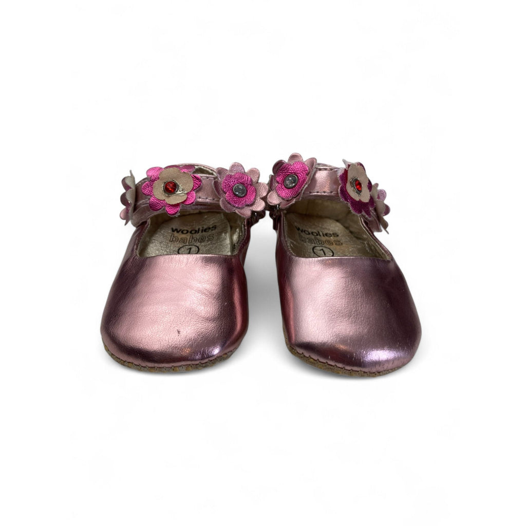 Size 1 - Pink Metallic Daisy Pumps - Woolworths
