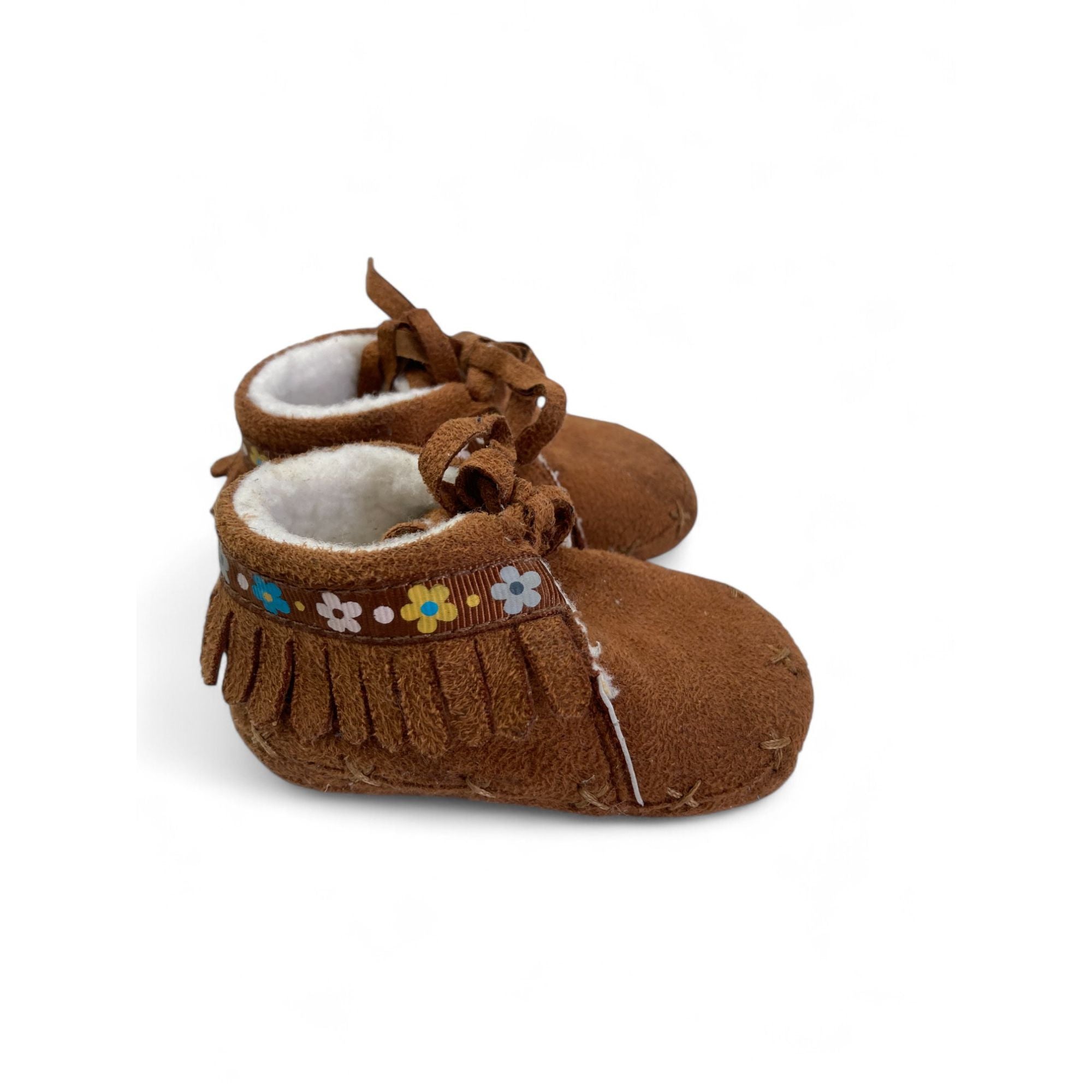 NB Tan Fleece Lined Soft Sole Moccassins - Obaibi