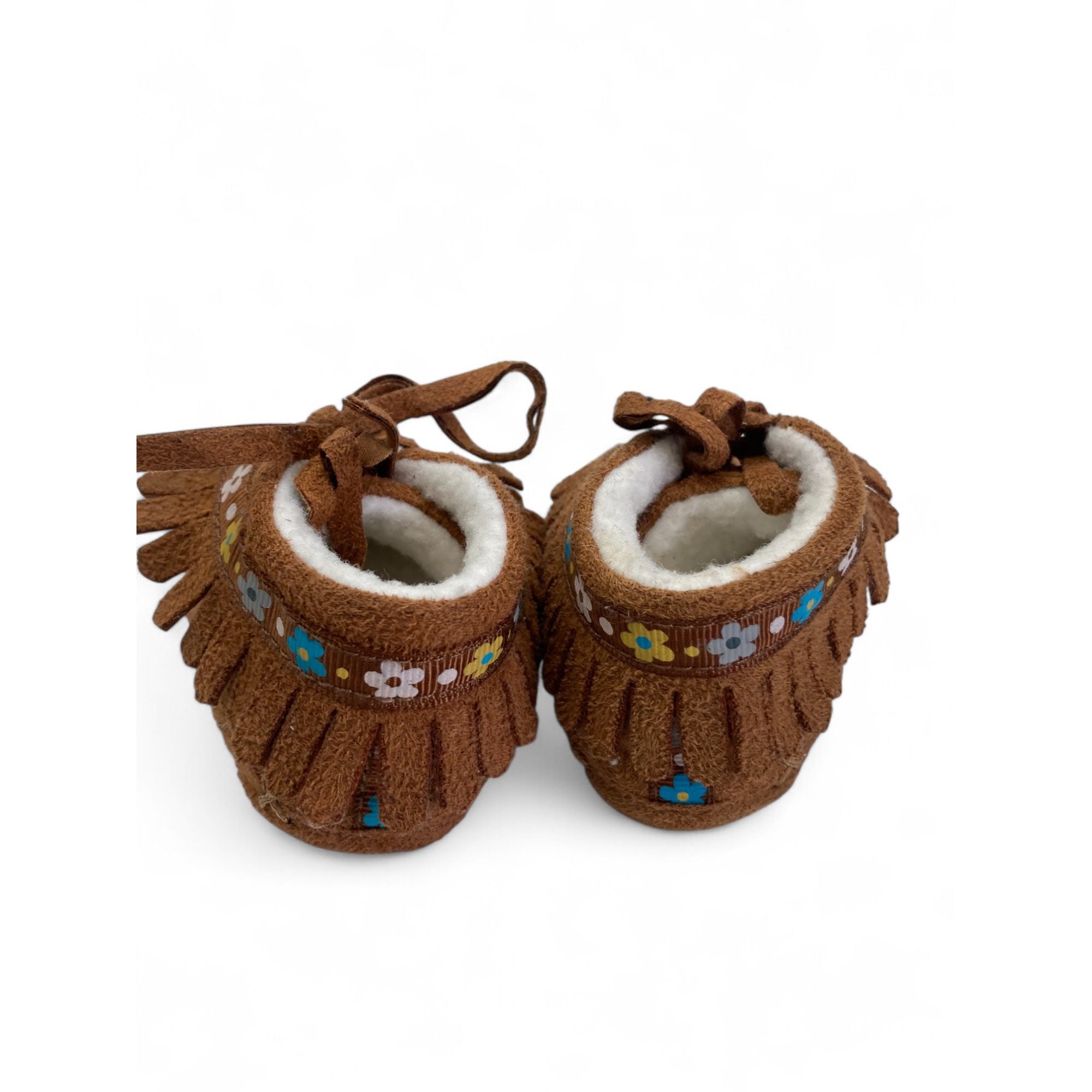 NB Tan Fleece Lined Soft Sole Moccassins - Obaibi