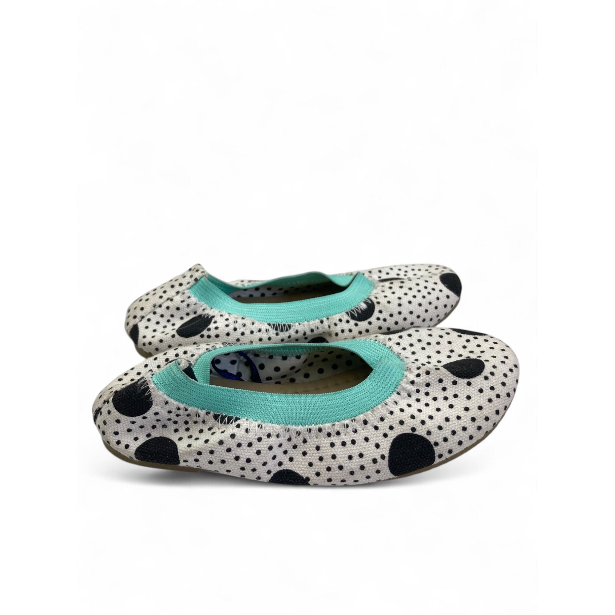 Size 9 - Black, White & Aqua Dotted Pumps - Cotton On
