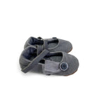 3-6M Grey Corduroy Criss Cross Fabric Shoes - Myang
