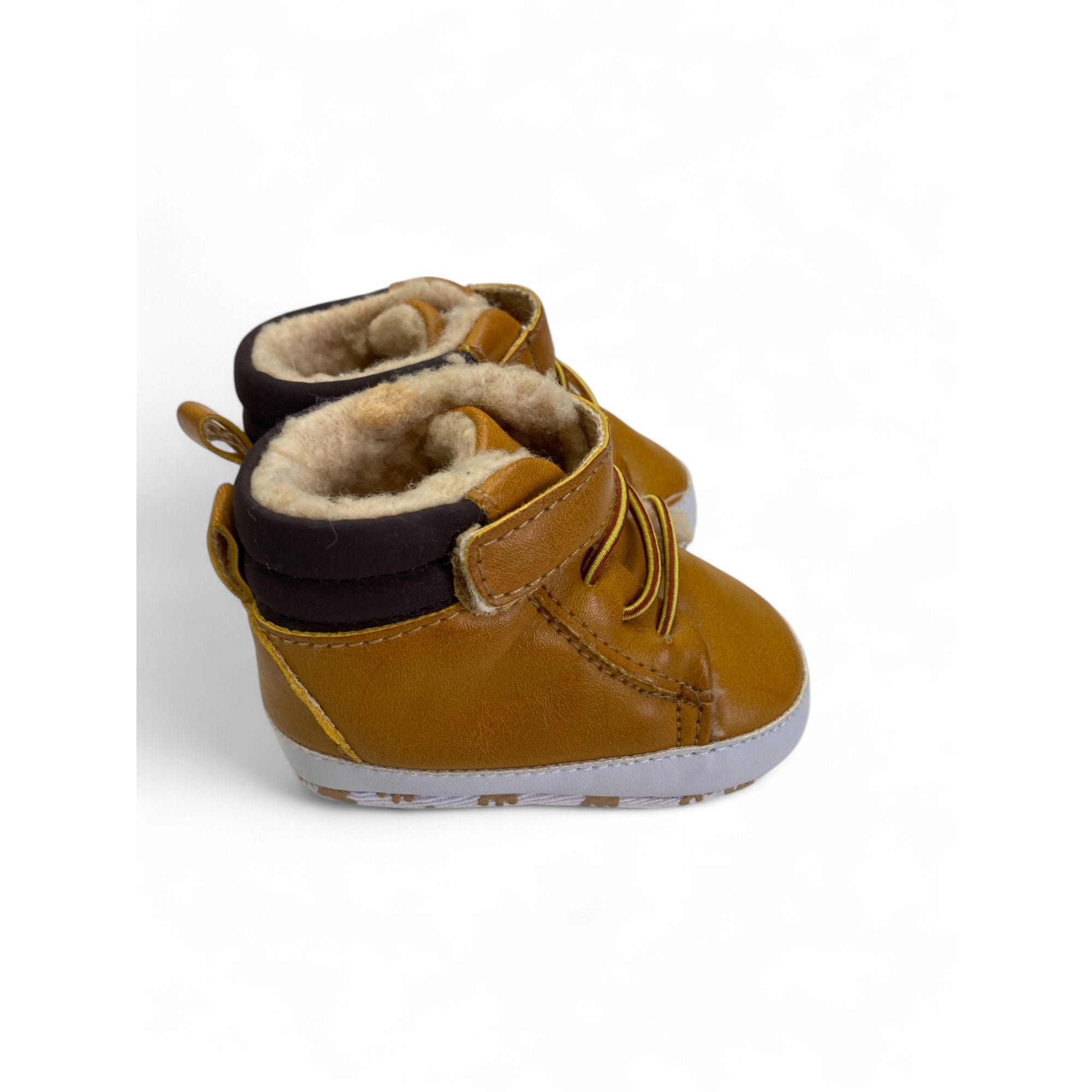 Size 0 - Tan Pleather Fleece Lined Soft Sole Shoes - Woolworths