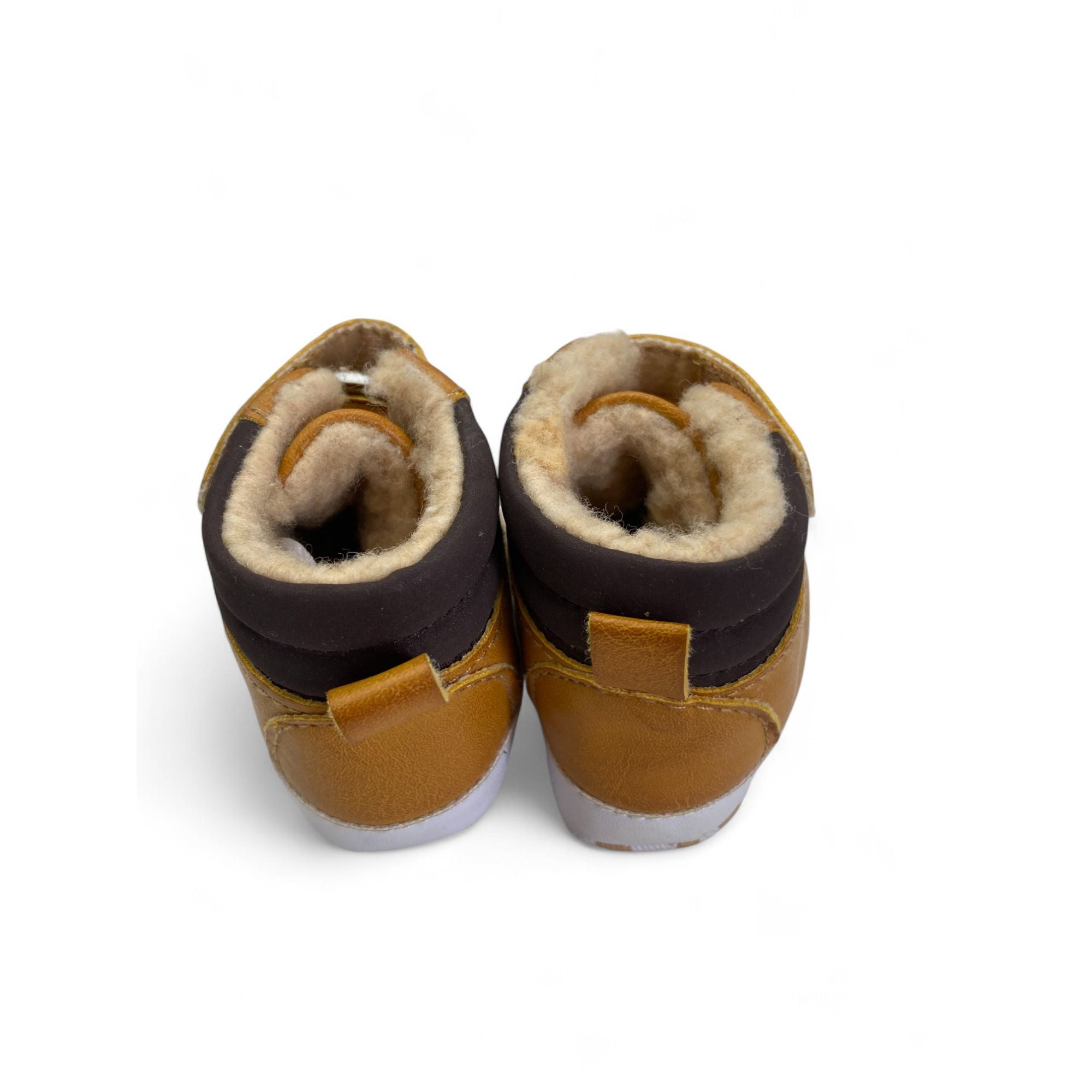 Size 0 - Tan Pleather Fleece Lined Soft Sole Shoes - Woolworths