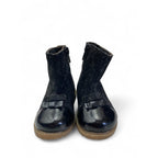 Size 4 - Black Faux Suede & Pleather Boot - 123