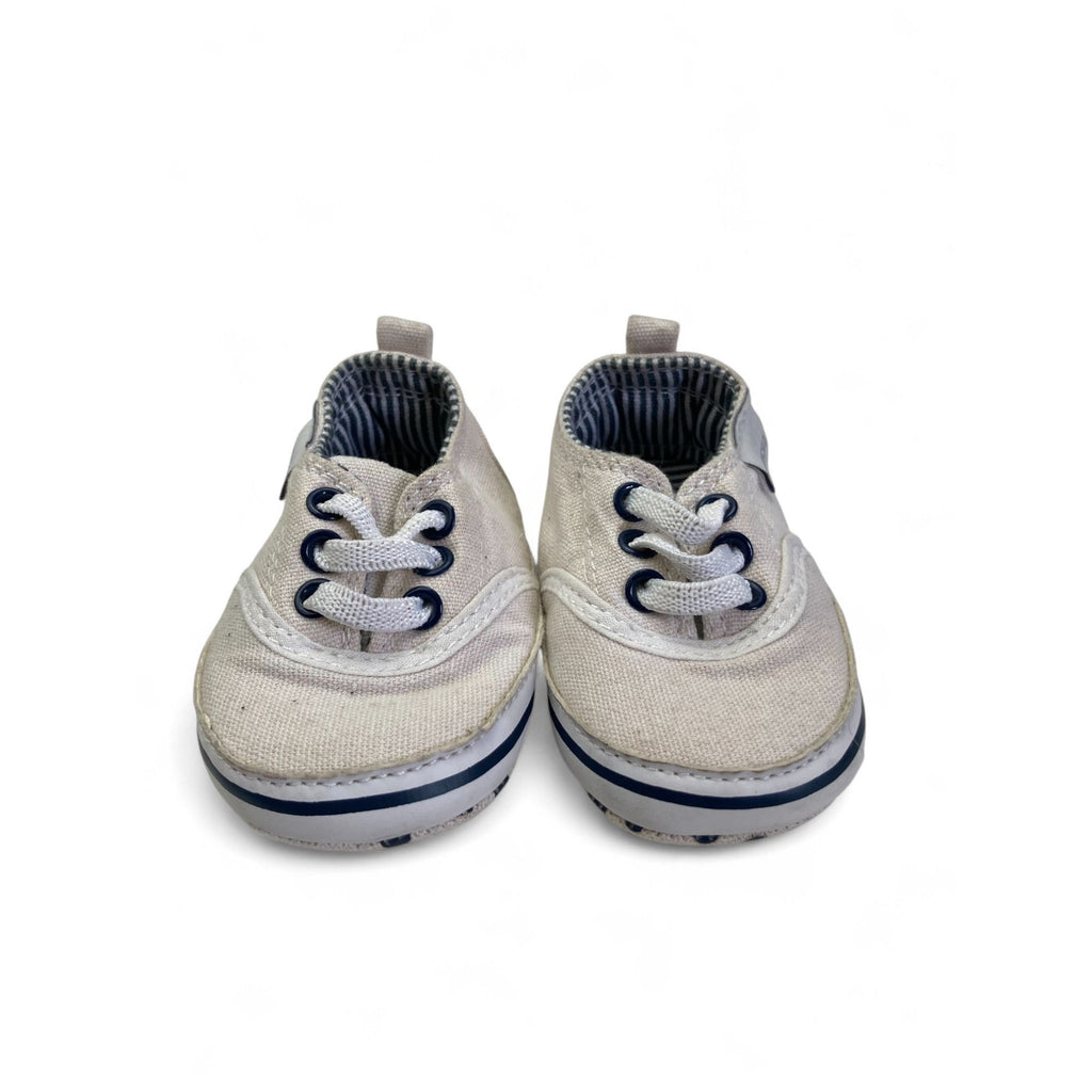 3-6M Cream Fabric Soft Sole Sneaker - Earthchild