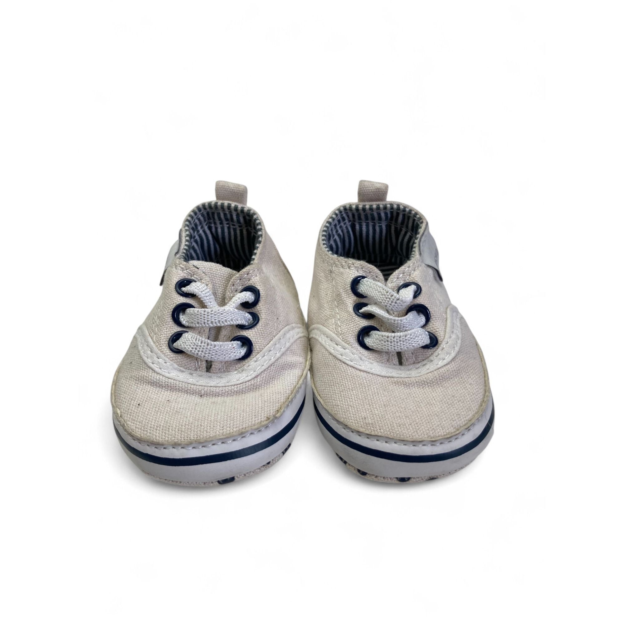 3-6M Cream Fabric Soft Sole Sneaker - Earthchild