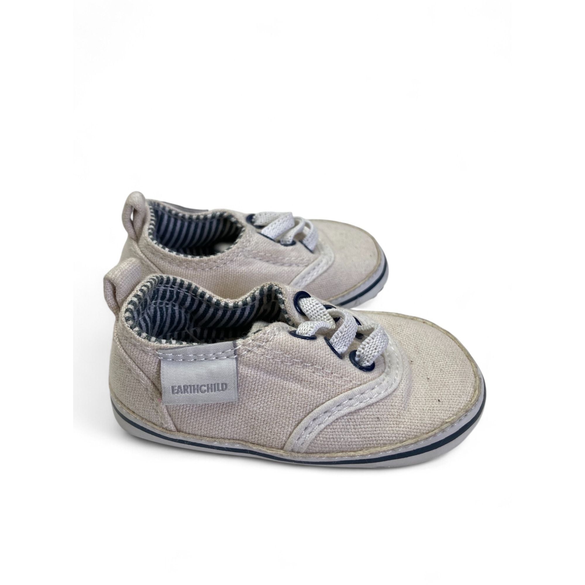 3-6M Cream Fabric Soft Sole Sneaker - Earthchild