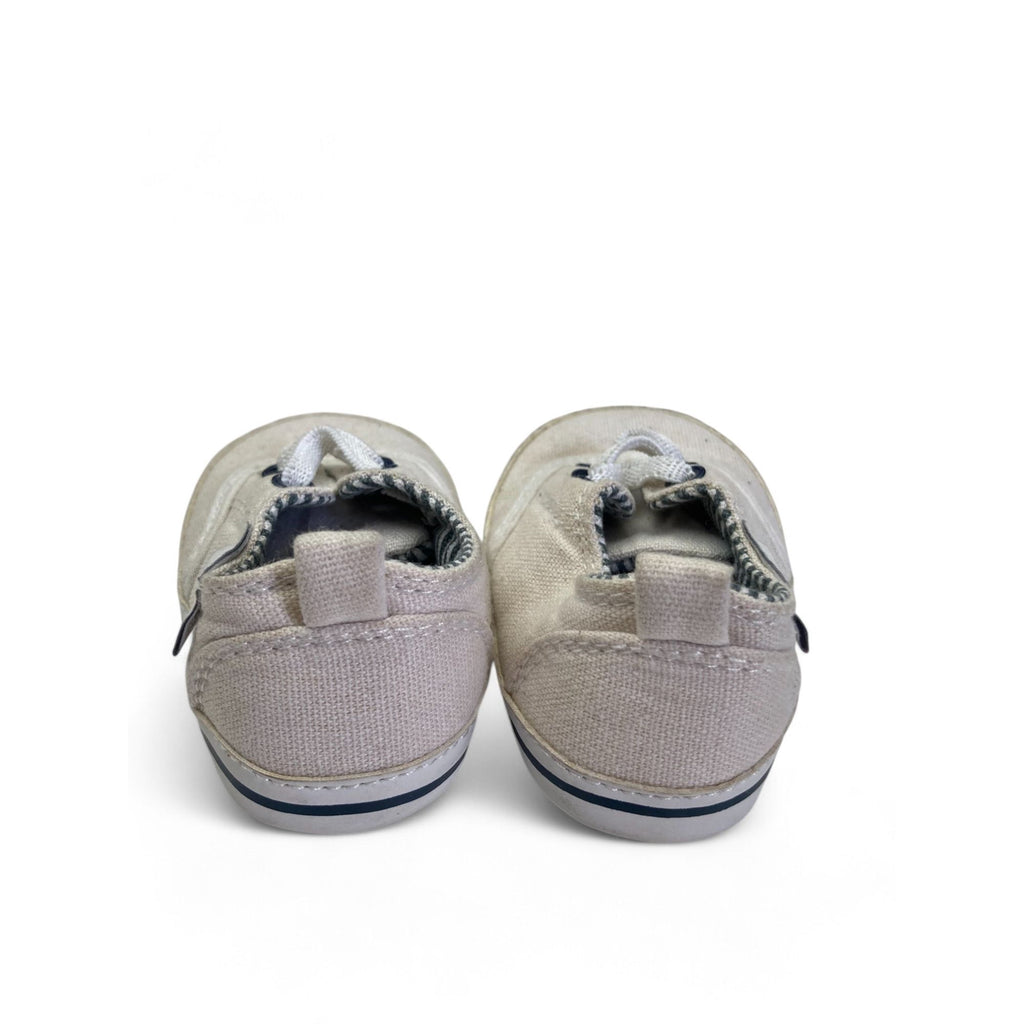 3-6M Cream Fabric Soft Sole Sneaker - Earthchild