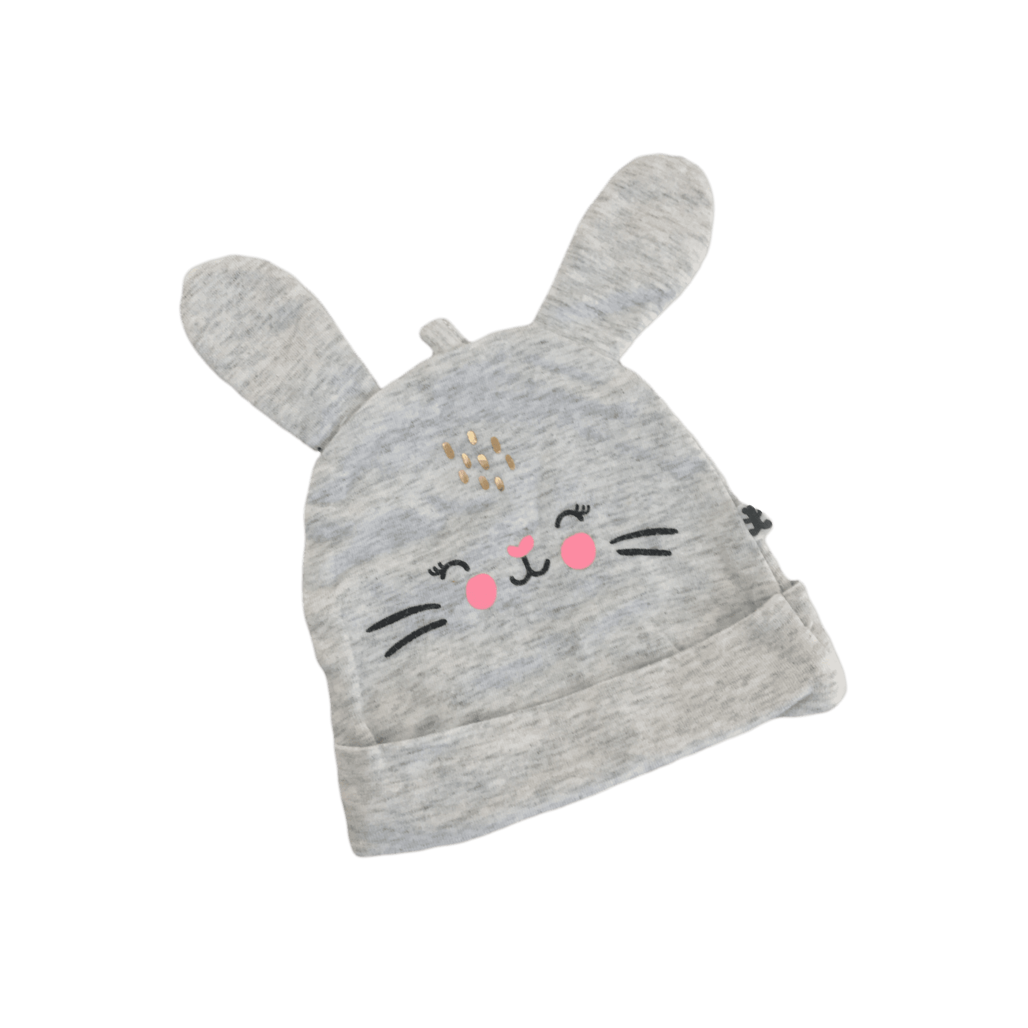 NB Grey Melange Bunny Ear Beanie - Woolworths