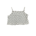 3-6M Cream & Black Dotted Ribbed Strappy Crop Top