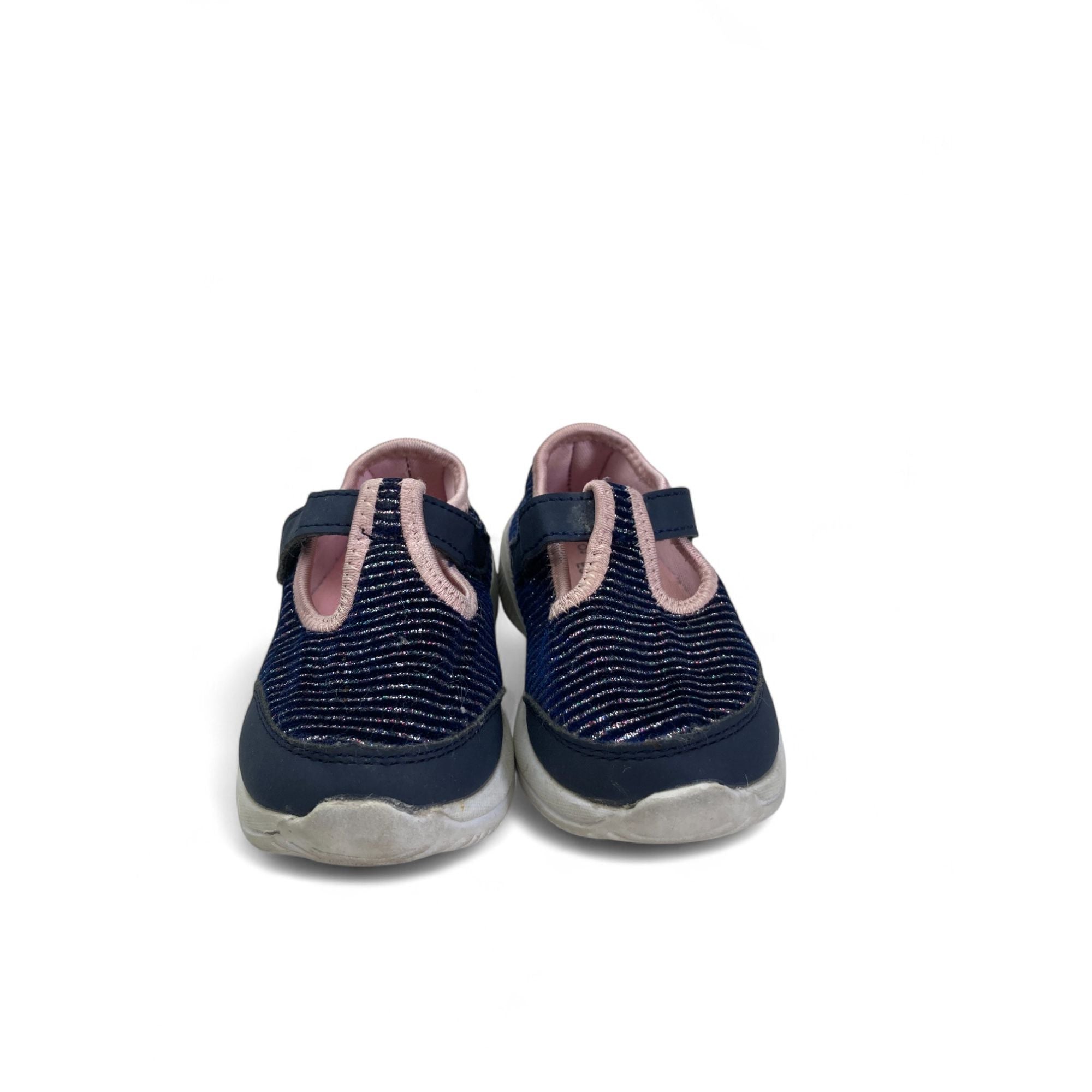 Size 6 - Glitter Navy Blue T Bar Sneakers - Real