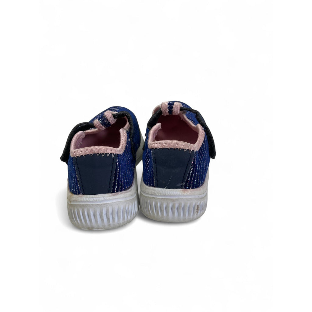 Size 6 - Glitter Navy Blue T Bar Sneakers - Real