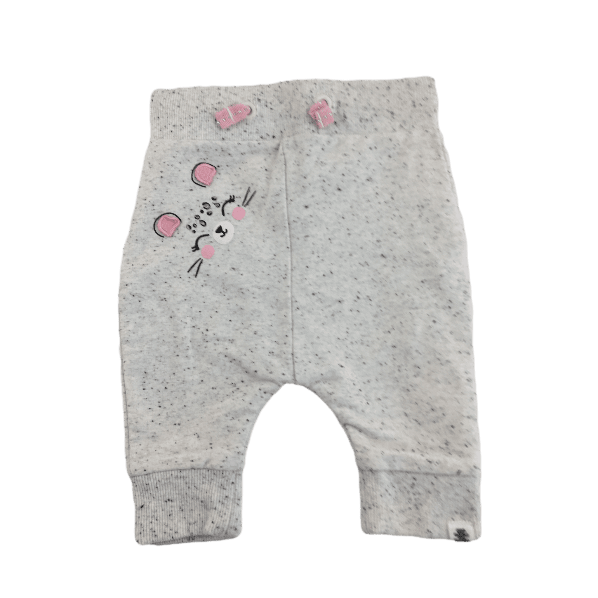1-3M Grey Melange Leopard Detail Harem Track Pants - Woolworths