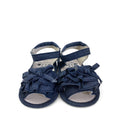 6-12M Dark Blue Ruffled Denim Soft Sole Sandals
