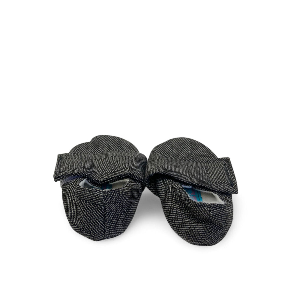 3-6M Black Tweed Fabric Soft Soles - Baby Blush Boutique