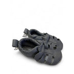 0-6M Dark Grey Leather Sandal Soft Soles - Shooshoos