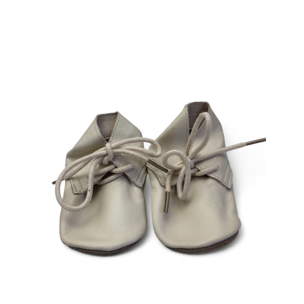 6-12M Cream Leather Pop Sugar Soft Soles - Shooshoos