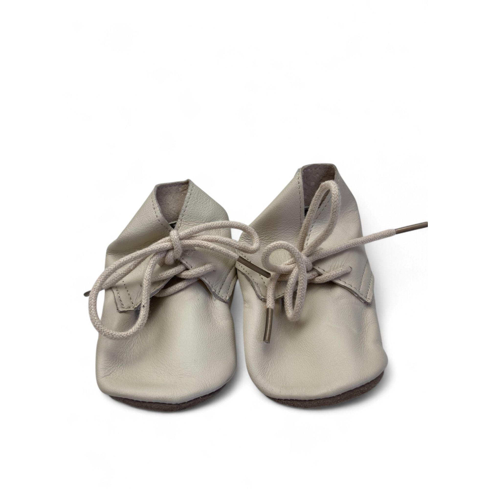 6-12M Cream Leather Pop Sugar Soft Soles - Shooshoos
