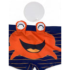 3-6M Navy Blue & Orange Stripe Crab Swim Shorts - Jolly Tots