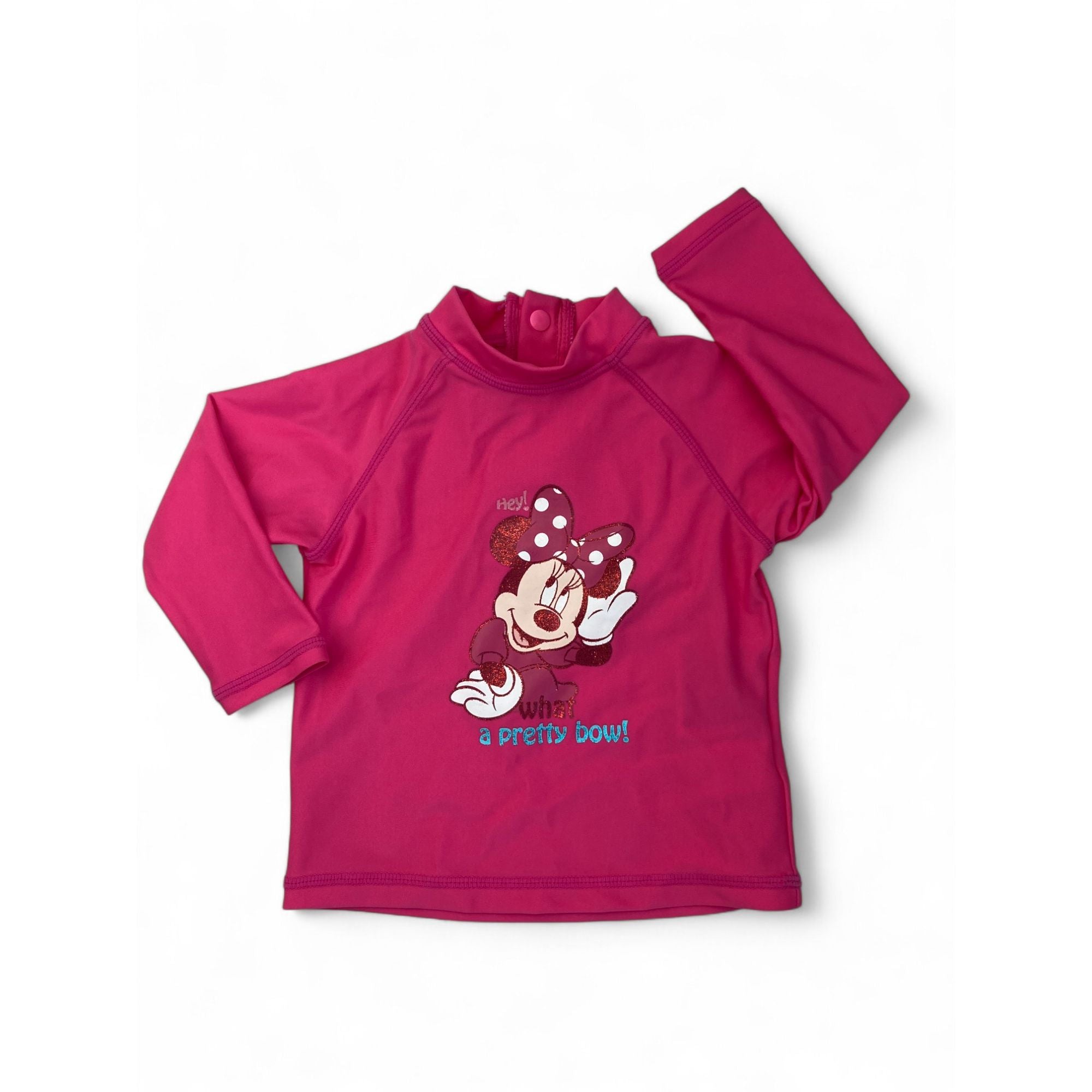 12M Cerise Pink Minnie Mouse Rash Vest - Disney