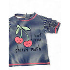 12-18M Navy Blue Stripe Cherry Rash Vest - Woolworths