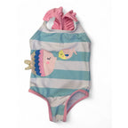 1-3M Light Blue & Pink Stripe Fish Swimsuit - Woolworths