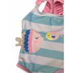1-3M Light Blue & Pink Stripe Fish Swimsuit - Woolworths