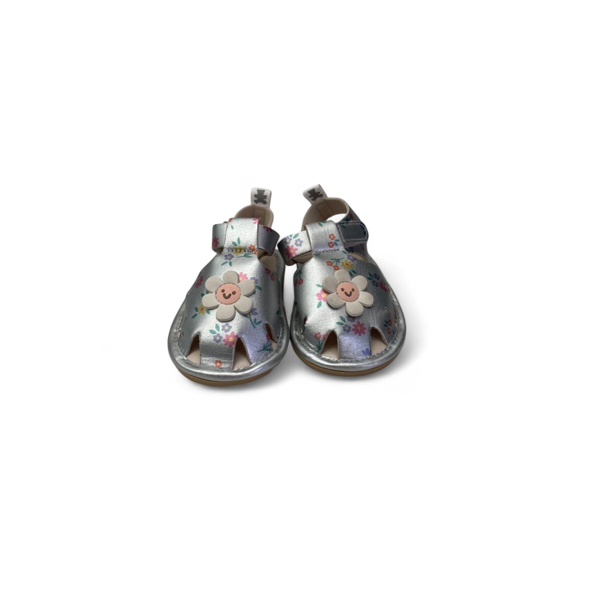 Size 4- Silver Floral Sandals - Woolworths