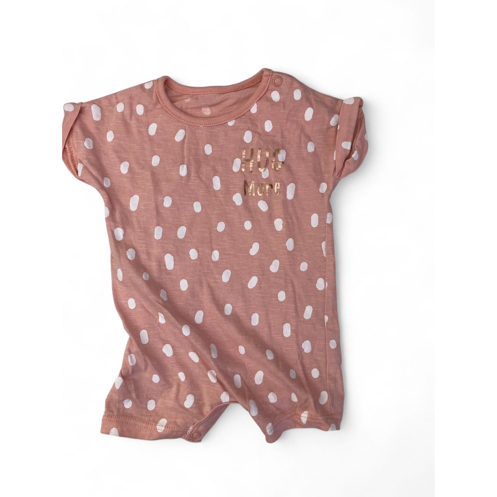 1-3M Coral & White Dotted Batwing Romper - Woolworths