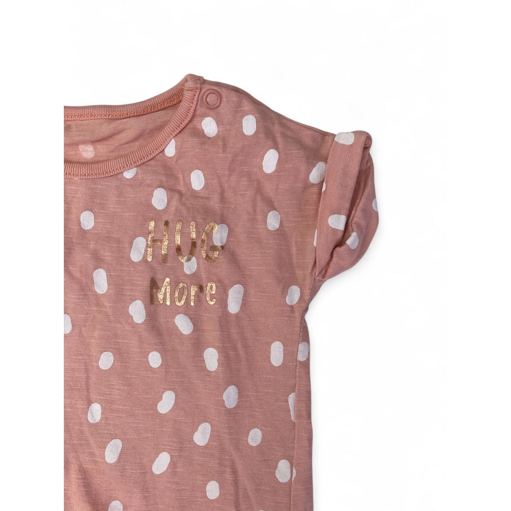 1-3M Coral & White Dotted Batwing Romper - Woolworths