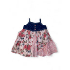 3-6M Pink Floral Cotton & Denim Dress - Fresh Produce