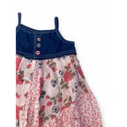 3-6M Pink Floral Cotton & Denim Dress - Fresh Produce