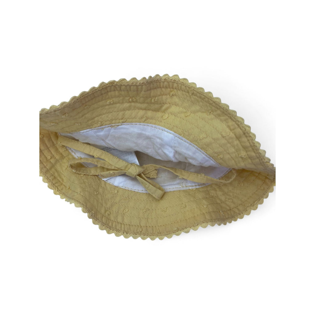 UK 0-2M Yellow Pindot Sun Hat - H&M