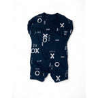 1-3M Black & Beige X & O Batwing Romper - Woolworths