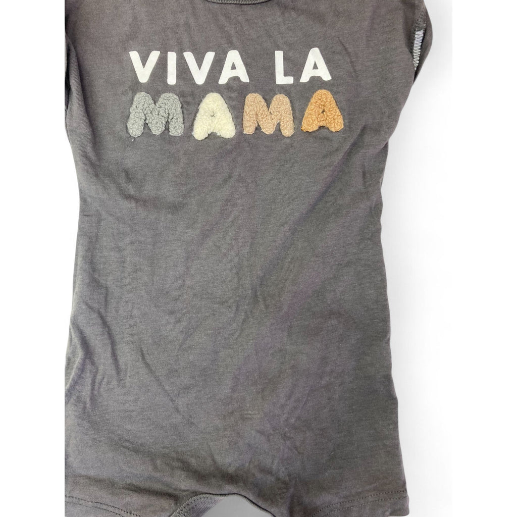 1-3M Grey "Viva La Mama" Batwing Romper - Woolworths