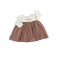 3-6M Cream & Dusty Pink Soft Knit Tulle Dress - Woolworths