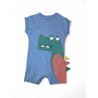 3-6M Light Blue Dinosaur Batwing Romper - Woolworths