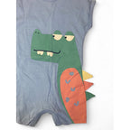 3-6M Light Blue Dinosaur Batwing Romper - Woolworths