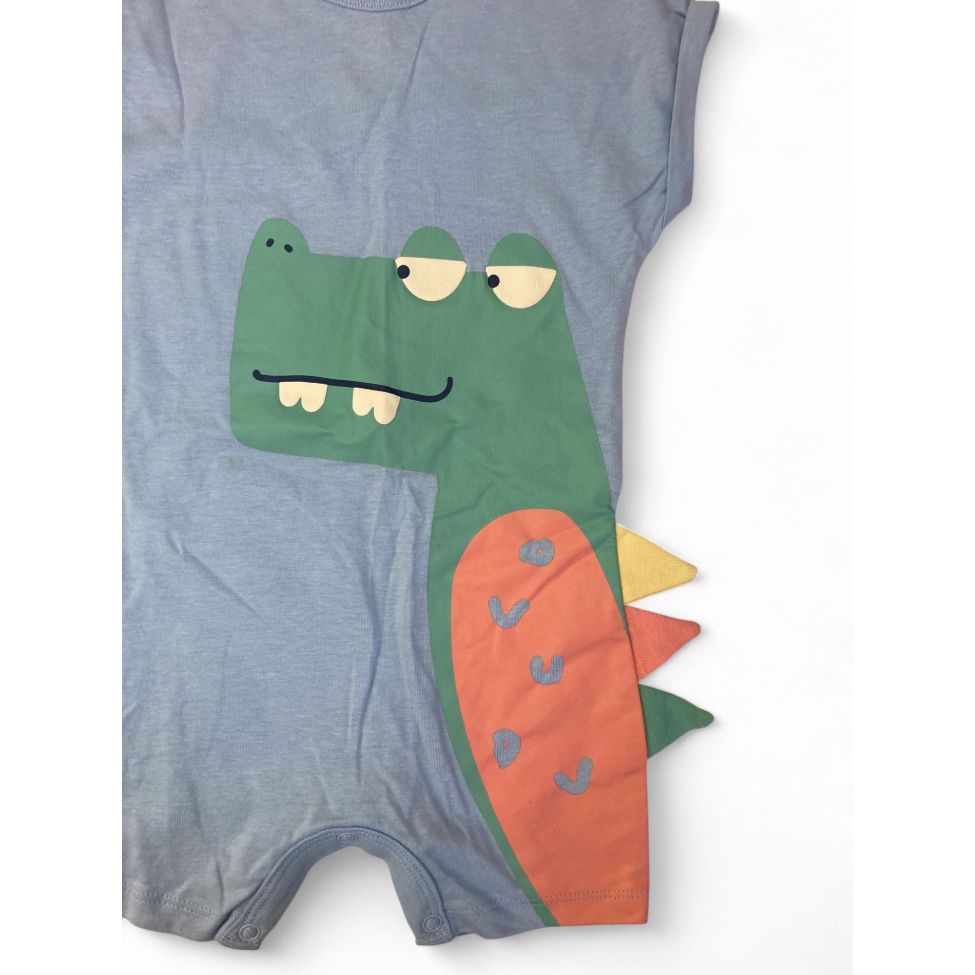 3-6M Light Blue Dinosaur Batwing Romper - Woolworths