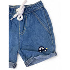0-3M Blue Denim Drawstring Shorts - Cuddlesome