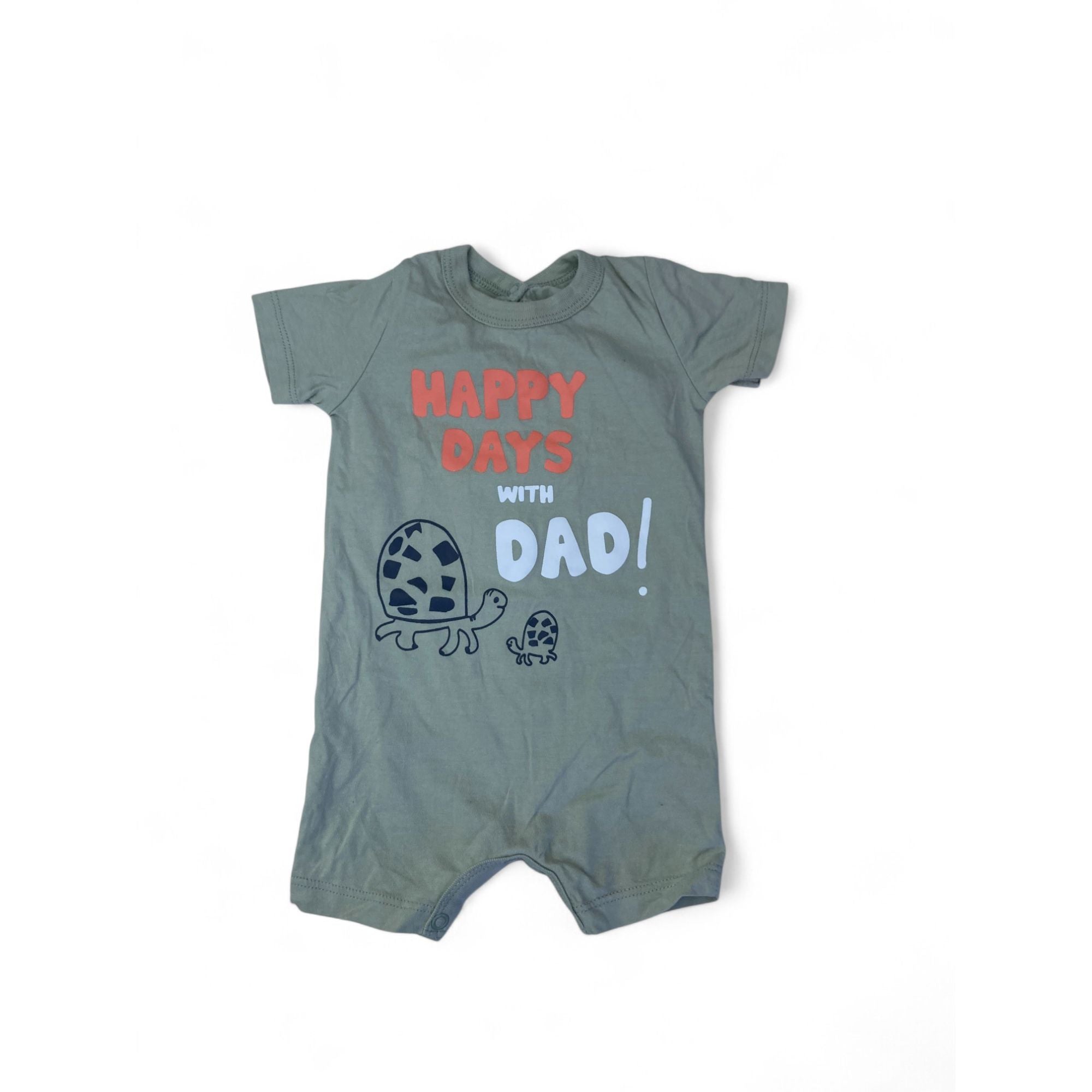 1-3M Mint Green "Happy Days With Dad" Romper - Woolworths