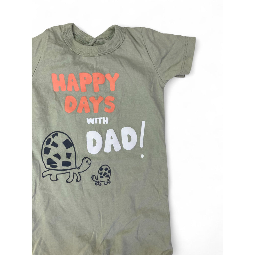 1-3M Mint Green "Happy Days With Dad" Romper - Woolworths