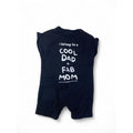 3-6M Black & White "Cool Dad + Fab Mom" Batwing Romper - Woolworths
