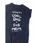 3-6M Black & White "Cool Dad + Fab Mom" Batwing Romper - Woolworths