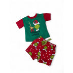 3-6M Green & Red Grinch Christmas Summer Sleep Set - Real