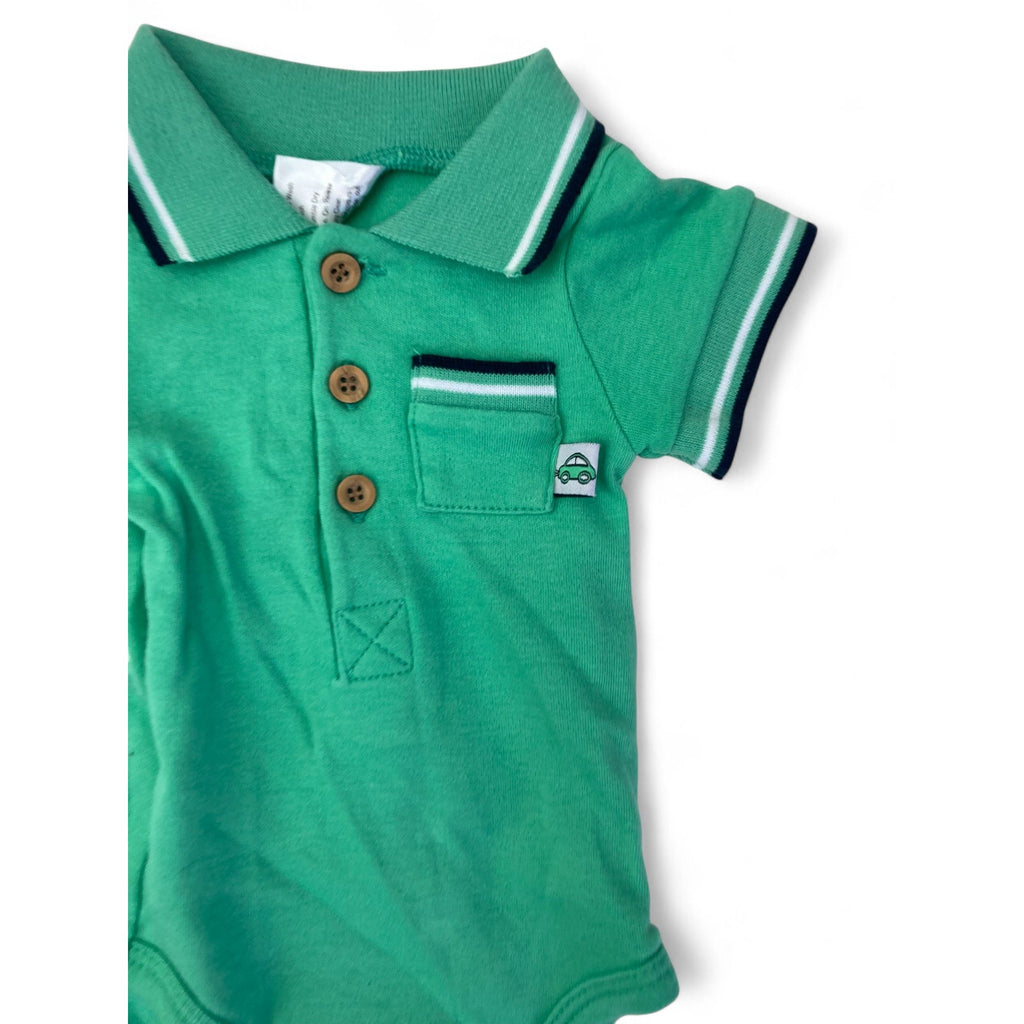 Newborn Apple Green Golfer Romper - Cuddlesome