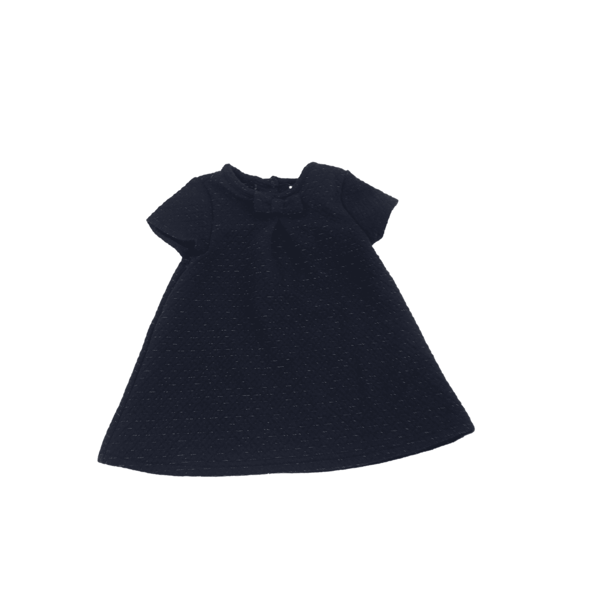 3-6M Navy & Gold Thread Quilt Dress - Ackermans