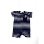 0-3M Navy Blue & White Stripe Romper - OneTwoThree
