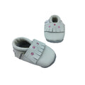 0-6M Cream & Pink Sequinned Leather Moccassin - African Footprints
